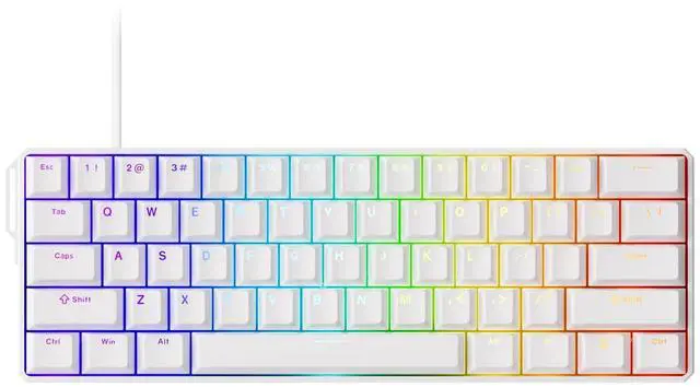Main image of MONSGEEK FUN60 Ultra Rapid Trigger Gaming Keyboard 8k Magnetic Switch TMR Aluminum Wired Keyboard 60% White Shine-Through MagMech, Glare Magnetic Switch