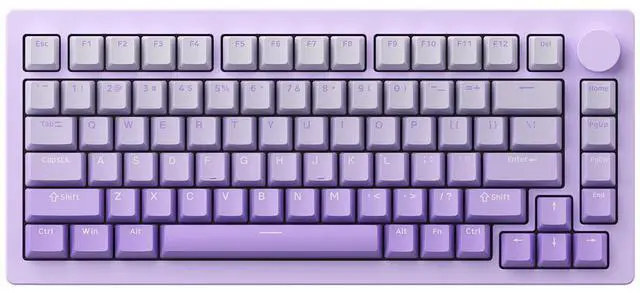 Main image of MonsGeek M1W V3 Aluminum Mechanical Keyboard 75% RGB Hot-swappable Gaming Keyboard with Knob, 6000 mAH RGB Gradient Purple with PBT Double Shot Keycaps V3 Piano Pro