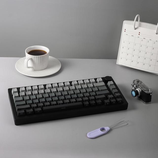 Alt view image 7 of 7 - MonsGeek M1W V3 Aluminum Mechanical Keyboard 75% RGB Hot-swappable Gaming Keyboard with Knob, 6000 mAH RGB Gradient Black Custom with PBT Double Shot Keycaps Rosewood Switch