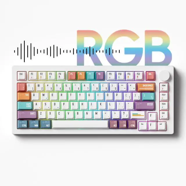 Alt view image 4 of 7 - MONSGEEK M1 V5 VIA Aluminum Mechanical Keyboard 75% Quick Release Gaming Keyboard with Knob 8000 mAh RGB Hot-swappable Pre-lubed Rosewood Switch