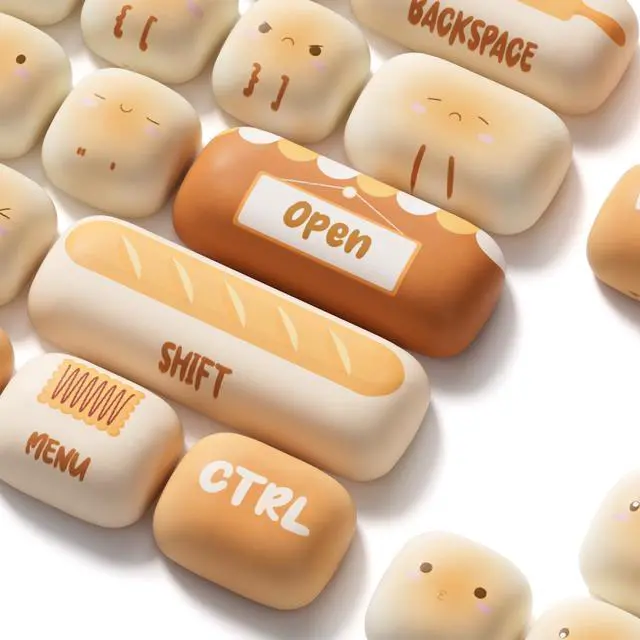 Alt view image 6 of 7 - _Mega Brand PBT Keycaps Set, Bun Wonderland MOG Profile 138-Key Keycaps for Mechanical Keyboards