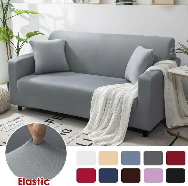 Alt view image 3 of 7 - Anyhouz 2 Seater Sofa Cover Plain Bean Paste Red Style and Protection For Living Room Sofa Chair Elastic Stretchable Slipcover