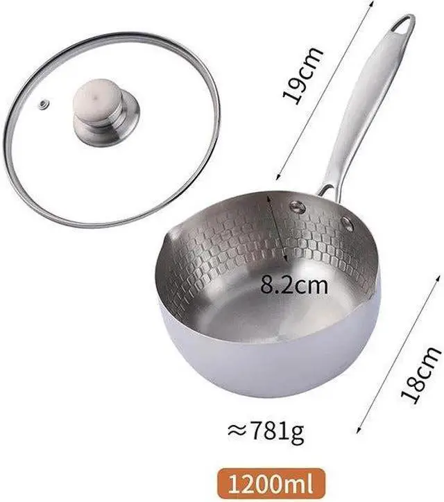 Alt view image 6 of 6 - Anygleam Stock Pot Silver Non-Stick Stainless Steel Kitchen Snow Pan Noodle Soup with Lid Cooker Universal Cookware
