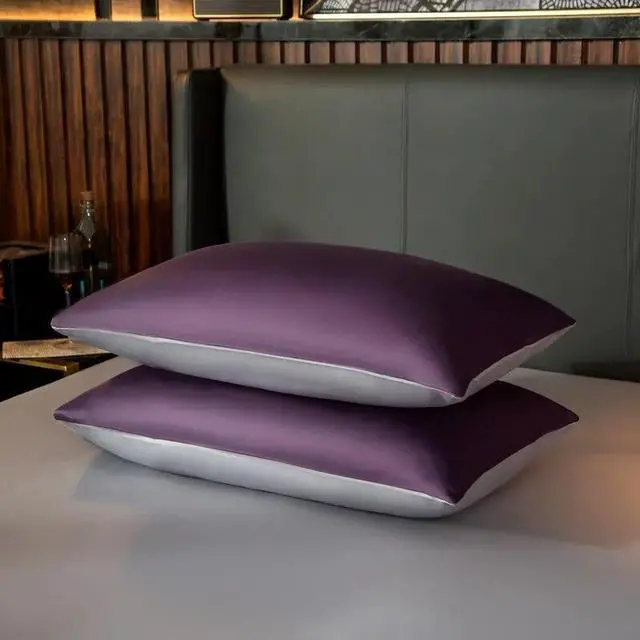 Alt view image 4 of 7 - Anyhouz Bed Sheet Purple Light Grey Ultra Soft Cotton Bedding Cover Twin Size 6 Pcs Bed Set