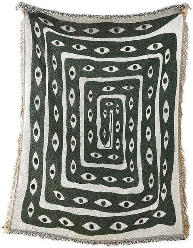 Main image of Anyhouz Green Blanket Eye Snake Throw Blanket Camping Picnic Mat Beach Mat