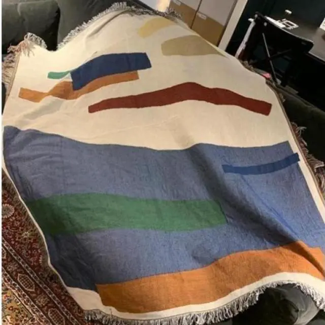 Alt view image 5 of 6 - Anyhouz Nordic Minimalist Throw Blanket Cozy Sofa Couch Bed Cover Tapestry with Tassel