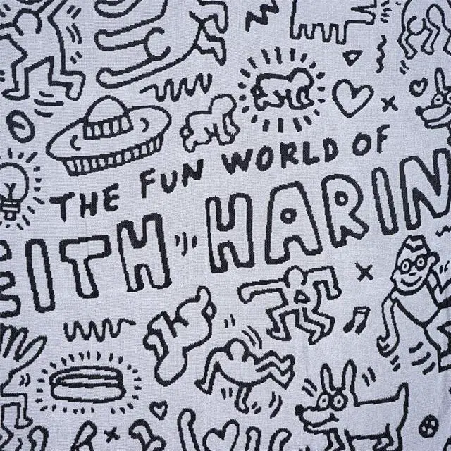 Alt view image 7 of 7 - Anyhouz Jacquard Weave Graffiti Throw Blanket Cozy Sofa Couch Bed Cover Tapestry with Tassel