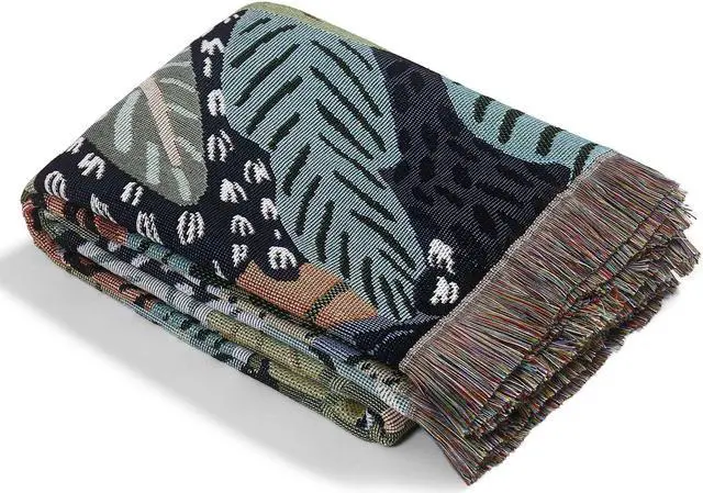 Alt view image 6 of 6 - Anyhouz Tiger Throw Blanket Cozy Sofa Couch Bed Cover Tapestry with Tassel