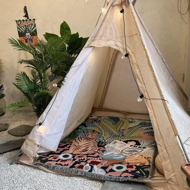 Alt view image 5 of 6 - Anyhouz Tiger Throw Blanket Cozy Sofa Couch Bed Cover Tapestry with Tassel