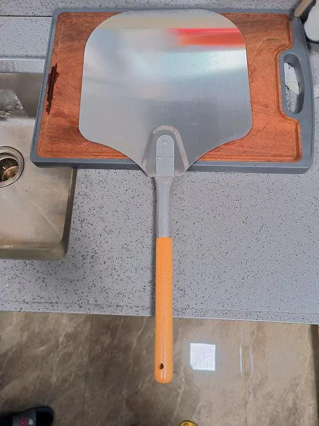 Alt view image 5 of 7 - Anygleam 12*14 Inch Pizza Spatula With Wooden Handle Bakeware Kitchen Tools No Oxidation