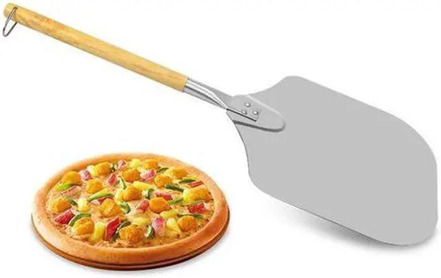 Alt view image 7 of 7 - Anygleam 12*14 Inch Pizza Spatula With Wooden Handle Bakeware Kitchen Tools No Oxidation