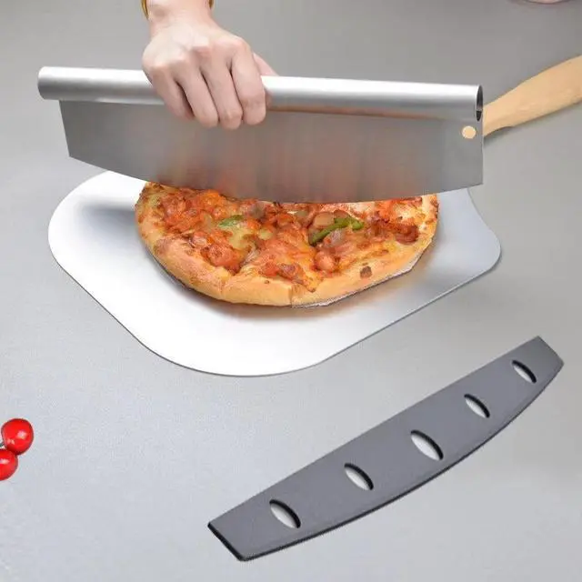 Alt view image 3 of 7 - Anygleam 12*14 Inch Pizza Cutter and Shovel With Foldable Wooden Handle Bakeware Kitchen Tools No Oxidation