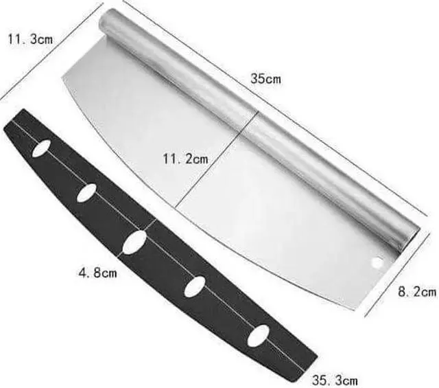 Alt view image 7 of 7 - Anygleam 12*14 Inch Pizza Cutter and Shovel With Foldable Wooden Handle Bakeware Kitchen Tools No Oxidation