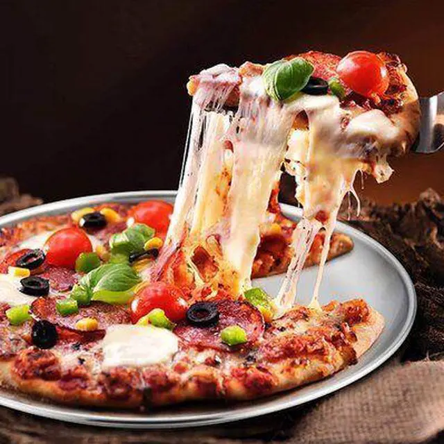 Alt view image 3 of 7 - Anygleam 12 Inches Pizza Tray Aluminum Round Rimmed Non stick Metallic Dish Cake Baking Pan for Kitchen