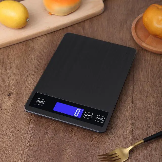 Alt view image 2 of 4 - Anygleam Black Stainless Kitchen Food Scale 5Kg Measure Digital Display