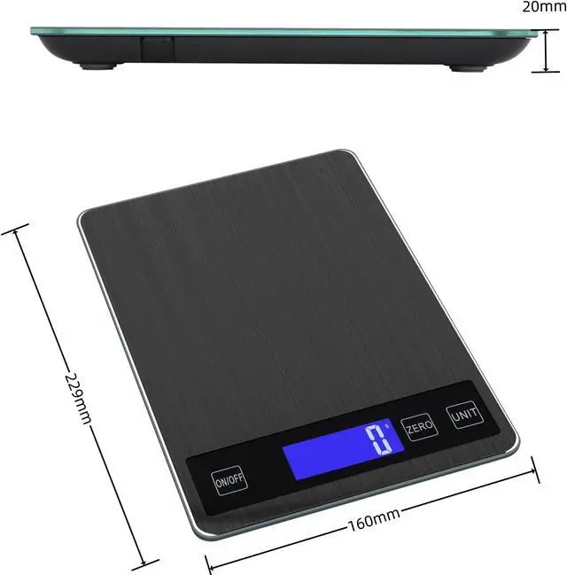 Alt view image 4 of 4 - Anygleam Silver Stainless Kitchen Food Scale 15Kg Measure Digital Display