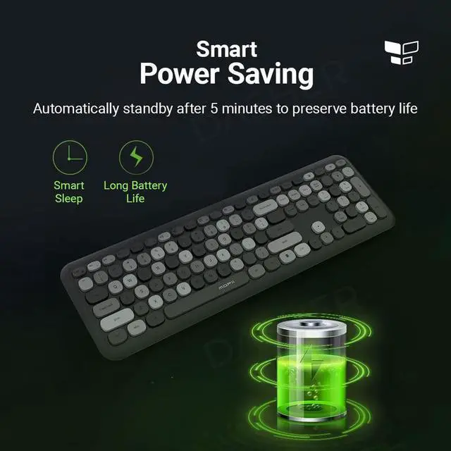Alt view image 6 of 7 - Anymob Bluetooth Keyboard And Mouse Combo Set Red Colorful Retro Design Portable Wireless Soft Touch Keys