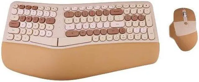 Main image of Anymob Bluetooth Keyboard And Mouse Combo Set Milk Tea Ergonomic Wireless Portable Device Soft Keys