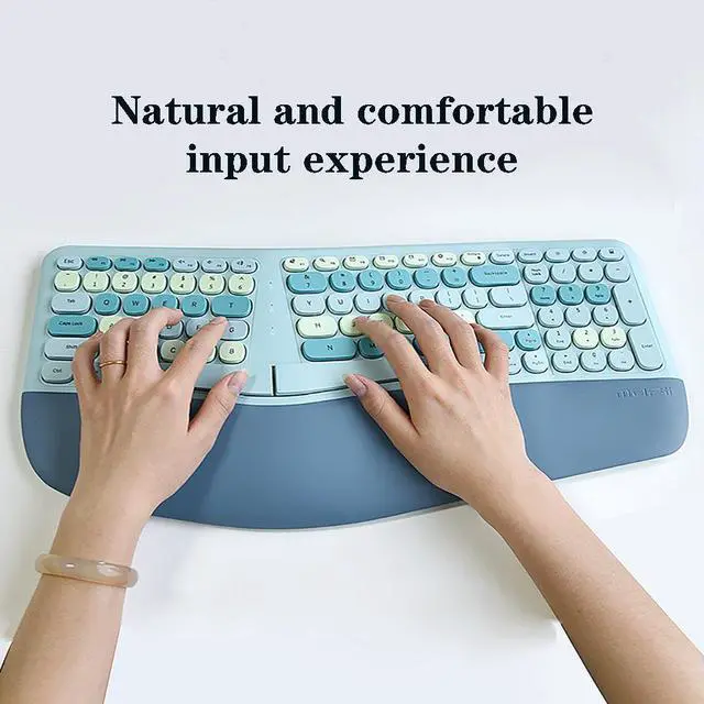 Alt view image 3 of 5 - Anymob Bluetooth Keyboard And Mouse Combo Set Purple Ergonomic Wireless Portable Device Soft Keys
