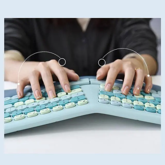 Alt view image 4 of 5 - Anymob Bluetooth Keyboard And Mouse Combo Set Purple Ergonomic Wireless Portable Device Soft Keys