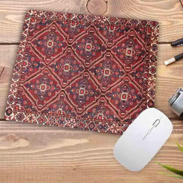 Alt view image 2 of 5 - Anymob Mouse Pad Brown 22X18CM Persian Tribal Carpet Computer Office Desk Non-Slip Mat
