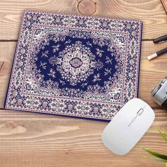 Alt view image 2 of 5 - Anymob Mouse Pad Blue 22X18CM Persian Tribal Carpet Computer Office Desk Non-Slip Mat