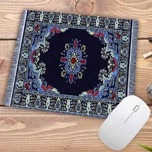 Alt view image 2 of 5 - Anymob Mouse Pad Blue Green 22X18CM Persian Tribal Carpet Computer Office Desk Non-Slip Mat