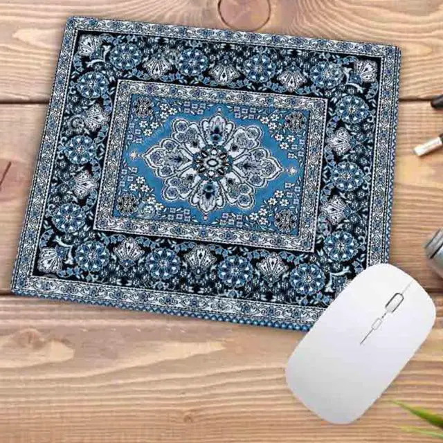 Alt view image 2 of 5 - Anymob Mouse Pad Teal 22X18CM Persian Tribal Carpet Computer Office Desk Non-Slip Mat