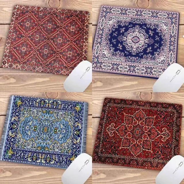 Alt view image 3 of 5 - Anymob Mouse Pad Teal 22X18CM Persian Tribal Carpet Computer Office Desk Non-Slip Mat