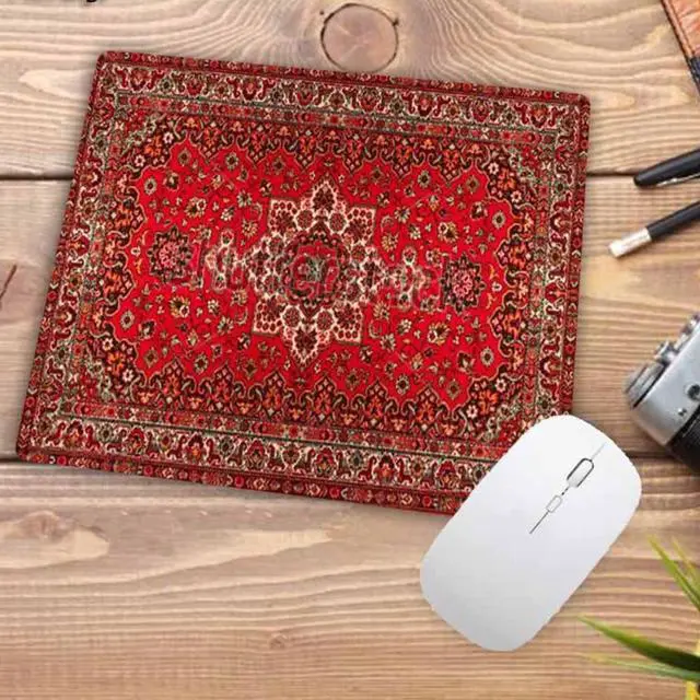 Alt view image 2 of 5 - Anymob Mouse Pad Red 22X18CM Persian Tribal Carpet Computer Office Desk Non-Slip Mat