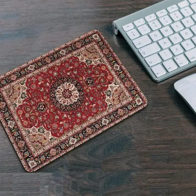 Alt view image 4 of 5 - Anymob Mouse Pad Dark Red 22X18CM Persian Tribal Carpet Computer Office Desk Non-Slip Mat