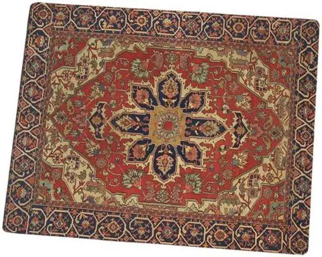 Main image of Anymob Mouse Pad Yellow Red 22X18CM Persian Tribal Carpet Computer Office Desk Non-Slip Mat