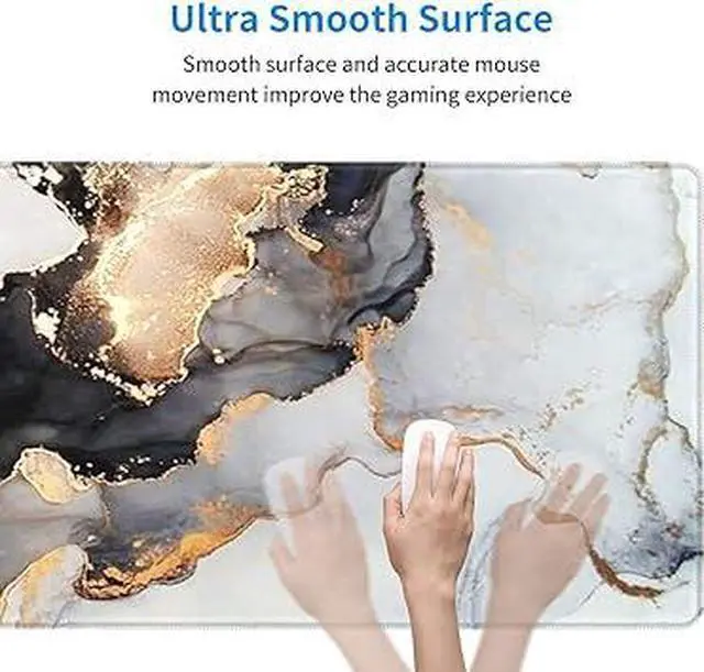 Alt view image 4 of 7 - Anymob Mouse Pad White 400X900X4MM Art Series Marble Computer Laptop Rubber Mat