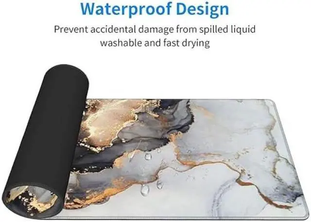 Alt view image 7 of 7 - Anymob Mouse Pad White 400X900X4MM Art Series Marble Computer Laptop Rubber Mat