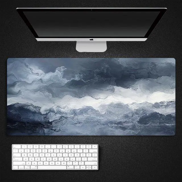Alt view image 2 of 4 - Anymob Mouse Pad Black White 400X900X4MM Marble Art Computer Keyboard Pad Non-Slip Rubber Mat