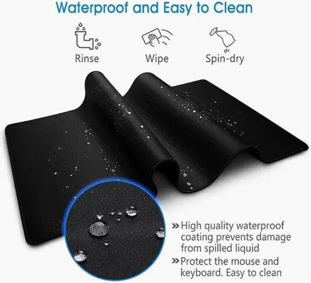 Alt view image 2 of 5 - Anymob Mouse Pad Black 400X900X4MM Minimalist Desk Gaming Laptop Desk Pad