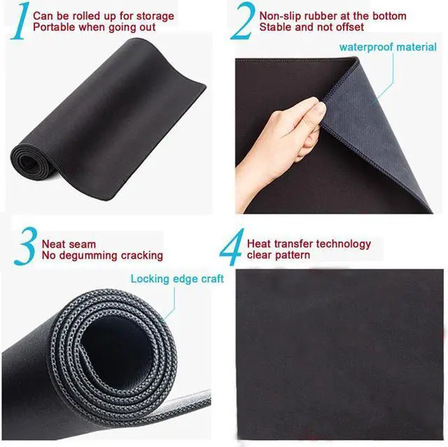 Alt view image 3 of 7 - Anymob Mouse Pad Black 400X900X4MM Moon Art Gaming Mouse Pad Keyboard Carpet Pad