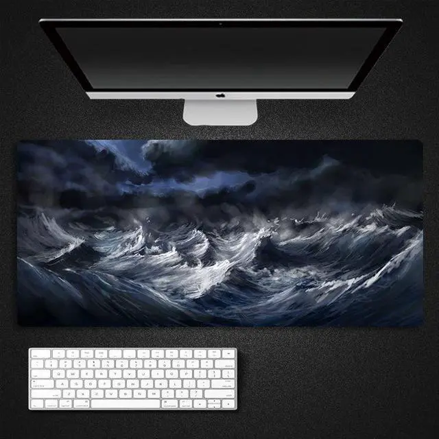Alt view image 2 of 4 - Anymob Mouse Pad Black 400X900X4MM Abstract Computer Keyboard Pad Non-Slip Rubber Mat