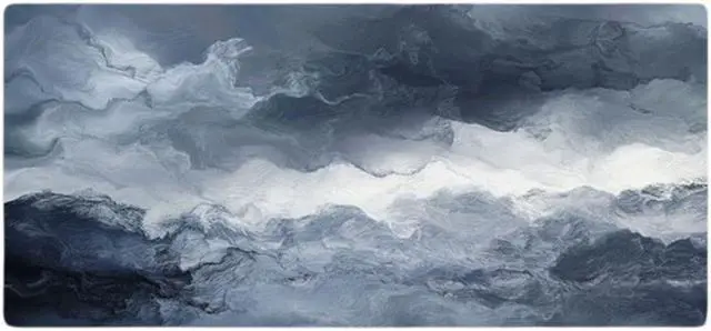 Main image of Anymob Mouse Pad Black White 400X900X4MM Abstract Marble Computer Keyboard Pad Non-Slip Rubber Mat