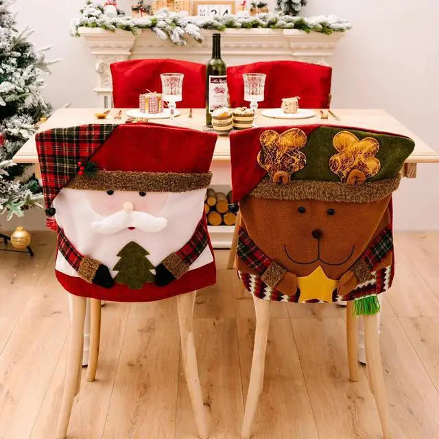 Alt view image 5 of 5 - Anyhouz Christmas Chair Santa Claus Cushion Cover Home Style Decor Stool