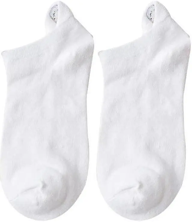 Alt view image 2 of 7 - Anysox 5 Pairs One Size 4-5 White Fashion Funny Unisex Stereoscopic Heel Embroidered Women Candy Color Cotton Short Cute Socks