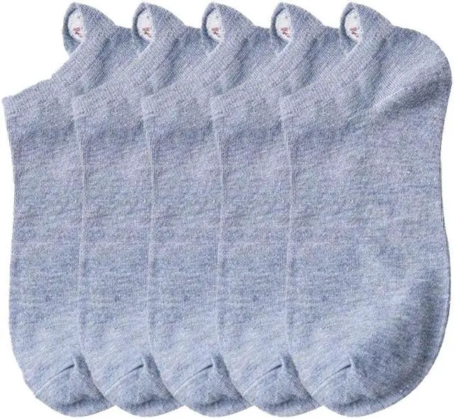 Main image of Anysox 5 Pairs One Size 4-5 Blue Fashion Funny Unisex Stereoscopic Heel Embroidered Women Candy Color Cotton Short Cute Socks