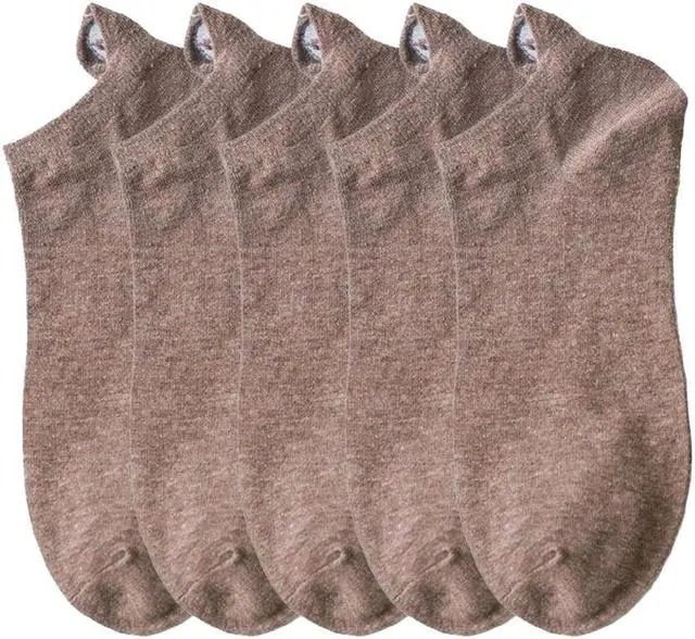 Main image of Anysox 5 Pairs One Size 4-5 Coffee Fashion Funny Unisex Stereoscopic Heel Embroidered Women Candy Color Cotton Short Cute Socks