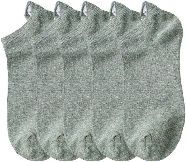 Main image of Anysox 5 Pairs One Size 4-5 Green Fashion Funny Unisex Stereoscopic Heel Embroidered Women Candy Color Cotton Short Cute Socks