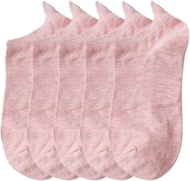 Main image of Anysox 5 Pairs One Size 4-5 Pink Fashion Funny Unisex Stereoscopic Heel Embroidered Women Candy Color Cotton Short Cute Socks