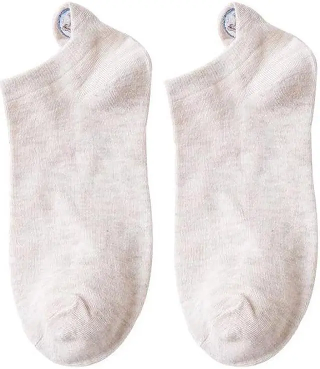 Alt view image 2 of 7 - Anysox 5 Pairs One Size 4-5 Beige Fashion Funny Unisex Stereoscopic Heel Embroidered Women Candy Color Cotton Short Cute Socks