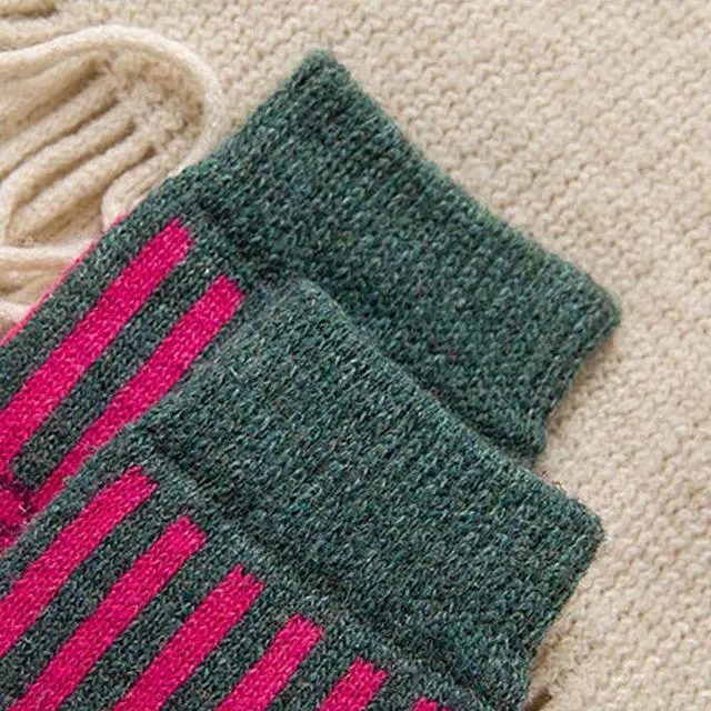 Alt view image 3 of 6 - Anysox 5 Pairs One Size 5-9 Multicolor Winter Thick Warm Wool Socks With Colorful Fashionable And Casual Euramerican National Wind-Flowers Sock