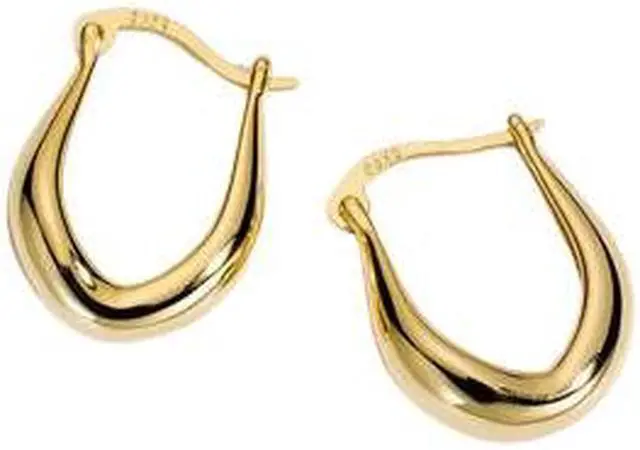 Main image of Anyco Fashion Earrings 925 Sterling Gold French Simple Rock Jewelry