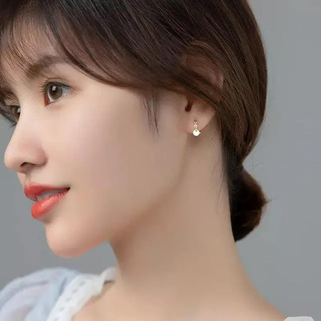 Alt view image 2 of 5 - Anyco Fashion Earrings Gold 925 Sterling Crystal Zircon Hoop Jewelry