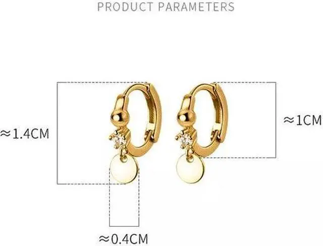 Alt view image 5 of 5 - Anyco Fashion Earrings Gold 925 Sterling Crystal Zircon Hoop Jewelry